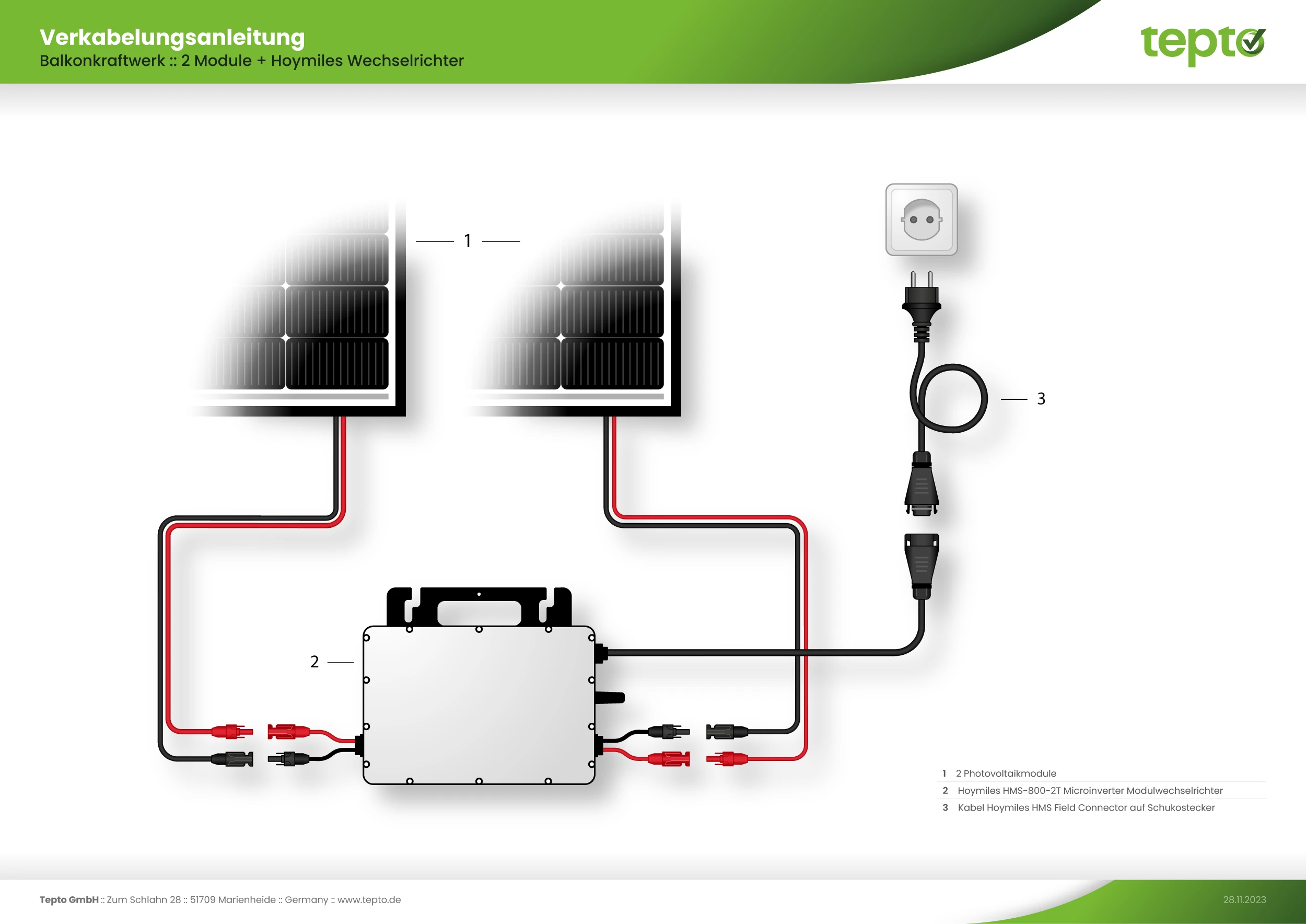 Balkonkraftwerk Set 870Wp 2xTrina Solar Modul HMS-800W-2T Wechselrichter  Bifazial